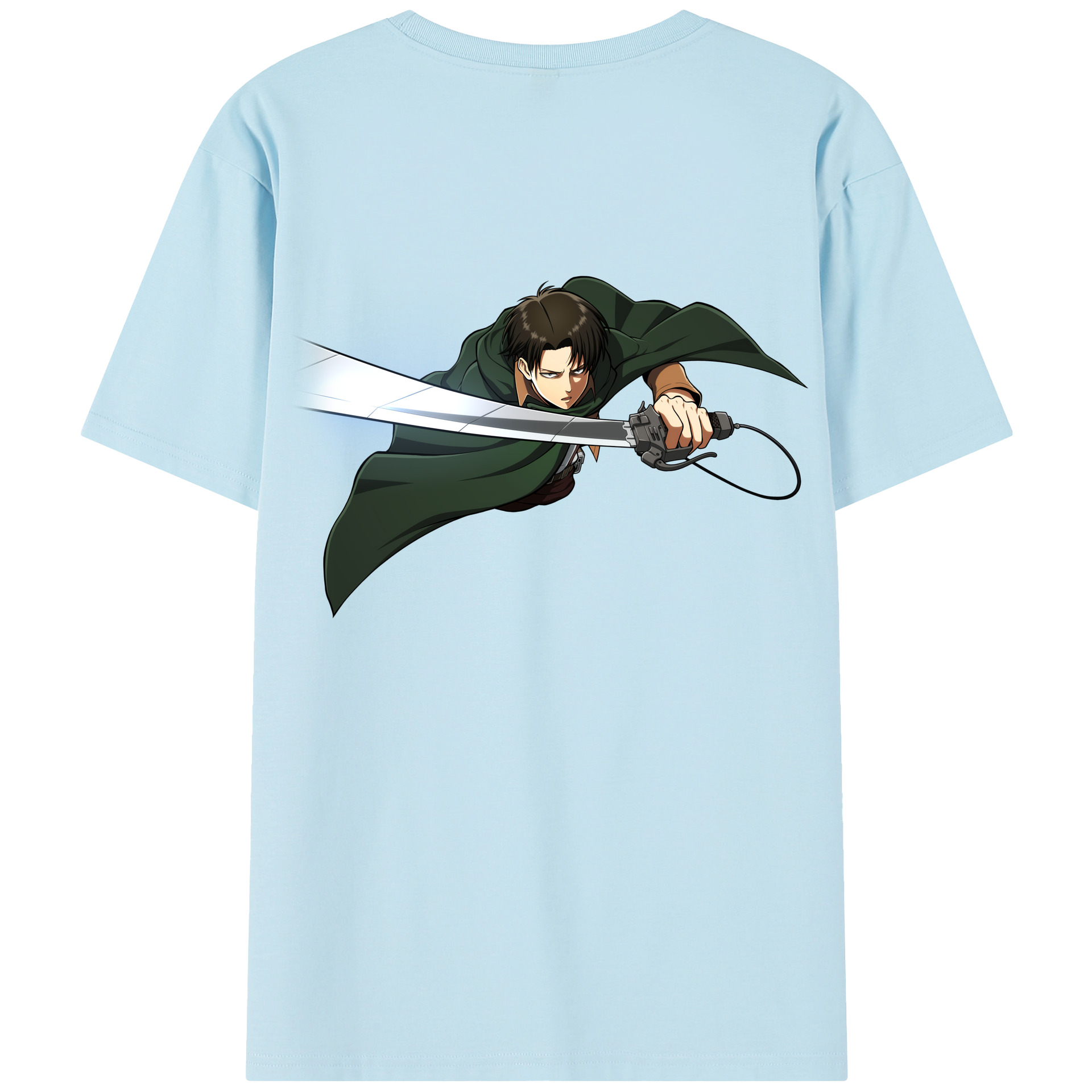 （画像用） 進撃の巨人 リヴァイ·アッカーマン Attack on Titan Levi Ackerman 綿100％半袖Tシャツ（背面プリント）